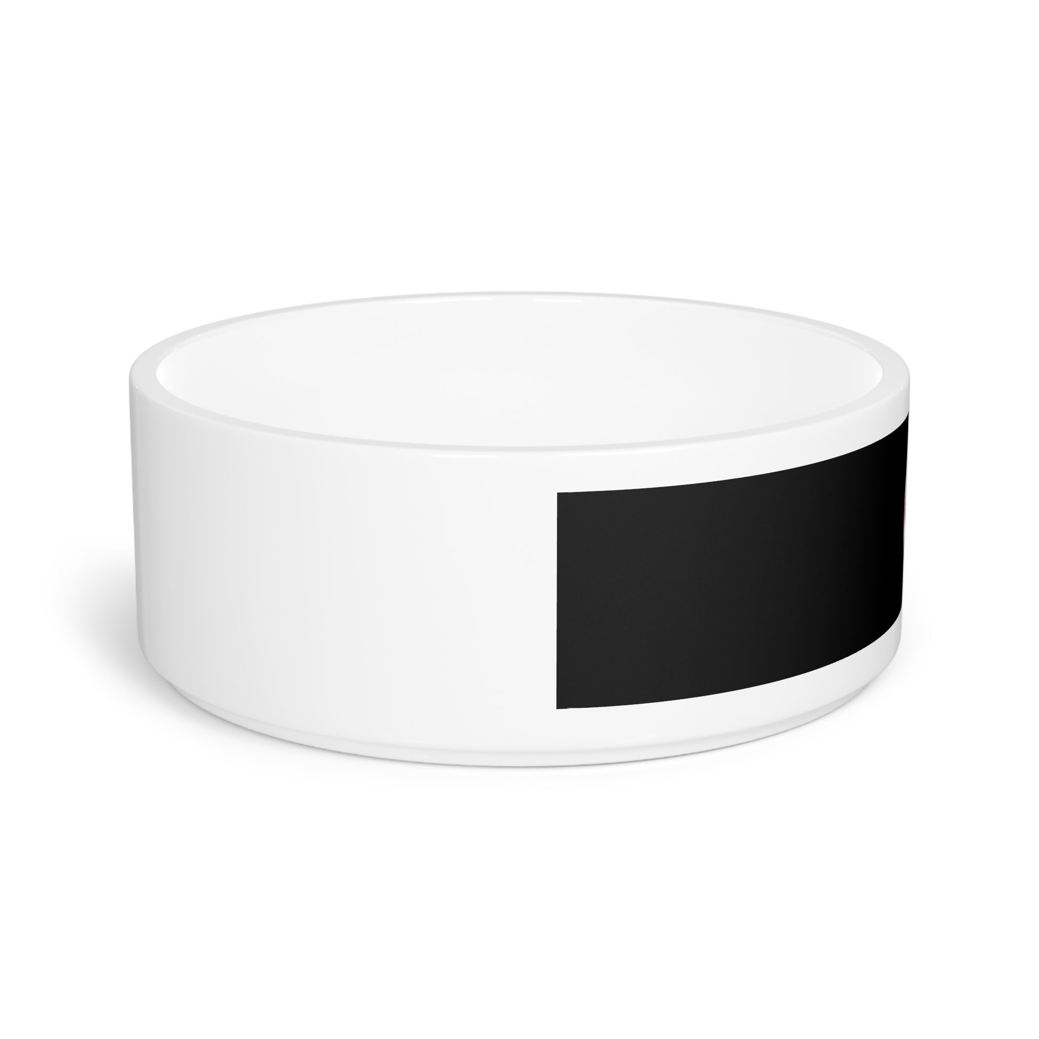 Black Ceramic Pet Bowl with Cat Accepted Emblem — Durable Food & Water Dish for Dogs & Cats